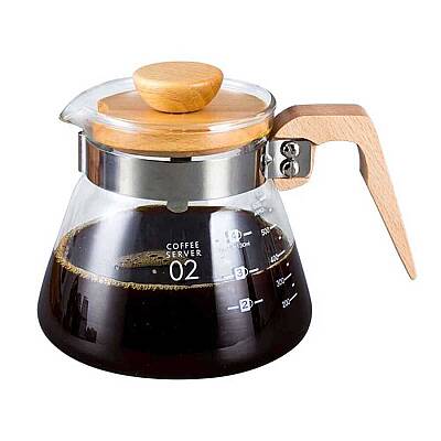 Ahşap Kahve Sürahisi & Potu 600 ml - 1