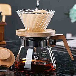 Ahşap Kahve Sürahisi & Potu 600 ml - 2