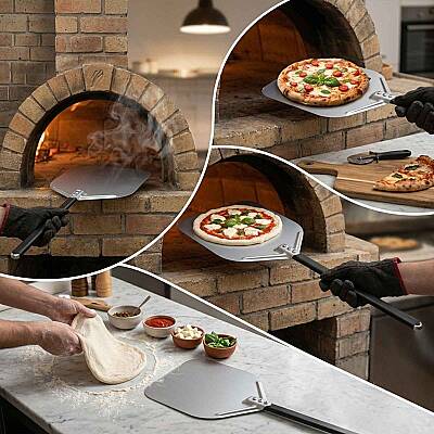 Alüminyum Düz Pizza Küreği (33x110 cm) - 3