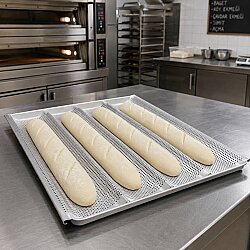 Delikli Alüminyum Baget Ekmek Tepsisi GN 1/1 32×53 cm - 4
