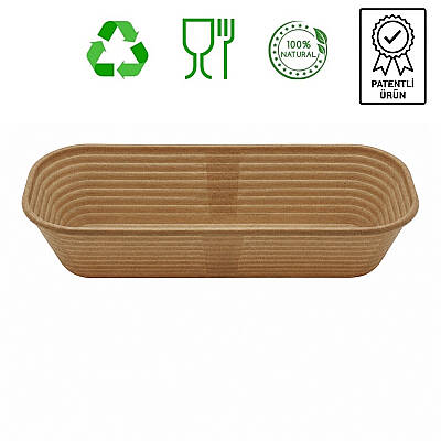 Oval Bio Ekmek Hamur Mayalama Sepeti 30x13,5x8,5 cm - 1