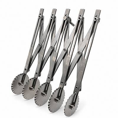 5’li Ayarlı Hamur Kesici Rulet Paslanmaz Çelik 22 cm - 1