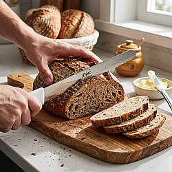 Paslanmaz Çelik DişliEkmek Bıçağı 22 cm - 4