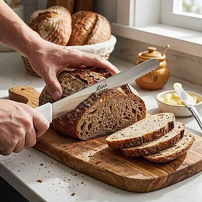 Paslanmaz Çelik DişliEkmek Bıçağı 22 cm - 4