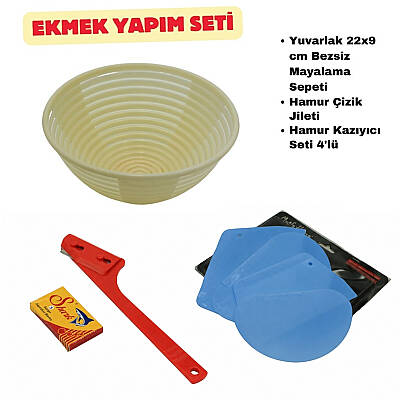 Ekmek Yapım Seti 22 cm Yuvarlak Sepetli - 1