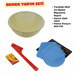 Ekmek Yapım Seti 25 cm Yuvarlak Sepetli - DİNC KİTCHEN