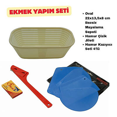 Ekmek Yapım Seti 22 cm Oval Sepetli - 1
