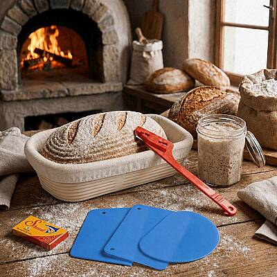 Ekmek Yapım Seti 22 cm Oval Bezli Sepetli - 3