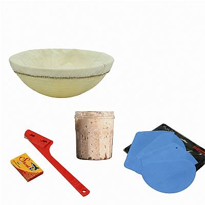 Ekmek Yapım Seti 25 cm Yuvarlak Bezli Mayalama Sepetli - 2