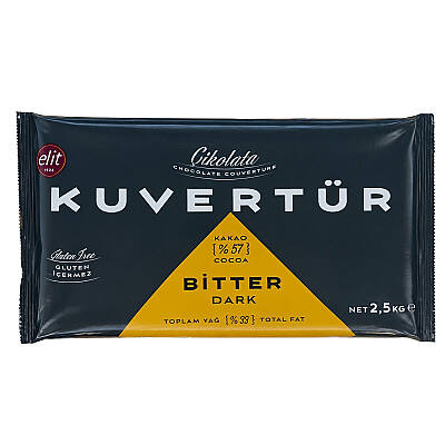 Elit Bitter Kuvertür Çikolata %57 Kakao - 1