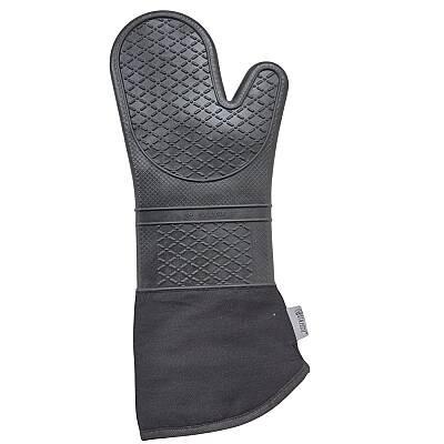 Tekli Siyah Slikon Fırın Eldiveni (42 cm) - 2