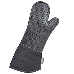 Tekli Siyah Slikon Fırın Eldiveni (42 cm) - VARDI