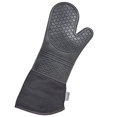 Tekli Siyah Slikon Fırın Eldiveni (42 cm) - 1