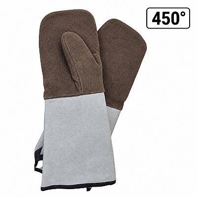 Premium Çiftli Deri Fırın Eldiveni (43 cm) - 2