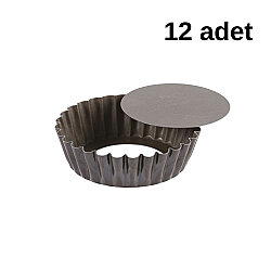 Gobel Mini Tabanı Çıkabilen Tart Kalıbı 12 adet - 2