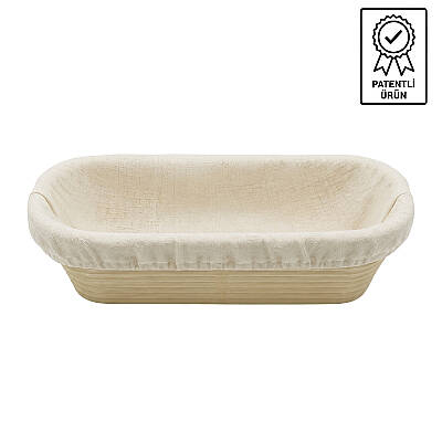 Oval Ekmek Hamur Mayalama Sepeti Bezli 30x13,5x8,5 cm - 1