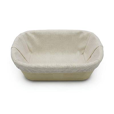 Oval Ekmek Hamur Mayalama Sepeti- Bezli 22x13,5x8 cm - 1