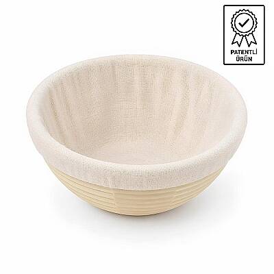 Yuvarlak Ekmek Hamur Mayalama Sepeti Bezli 20*8 cm - 1