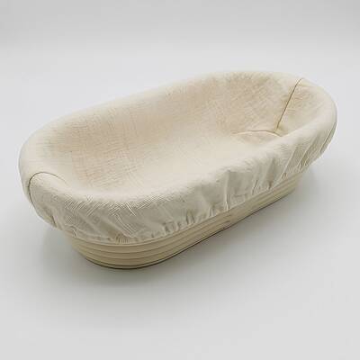 Oval Ekmek Hamur Mayalama Sepeti- Bezli 26x12x7,5 cm - 1