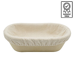 Oval Ekmek Hamur Mayalama Sepeti Bezli 26x12x7,5 cm - DİNC KİTCHEN