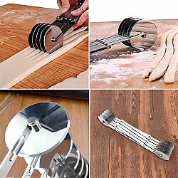 Dinç Kitchen 5'li Ayarlı Hamur Kesici Rulet Paslanmaz Çelik - 3