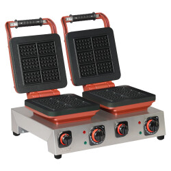 Kare Waffle Makinesi Brüksel 3x5 Mini Çiftli - OMAKE