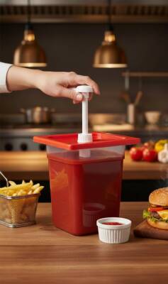 Kare Kilitli Ketçap Pompası 2,5 Lt - 2