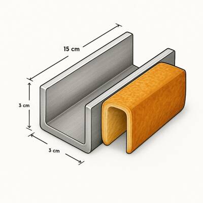 Paslanmaz U Şeklinde Kruvasan Pişirme Kalıbı 3x3x15 cm - 2