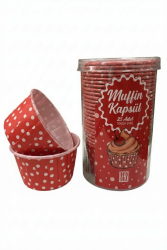 Muffin Kek Kapsülü Kırmızı Puantiyeli 