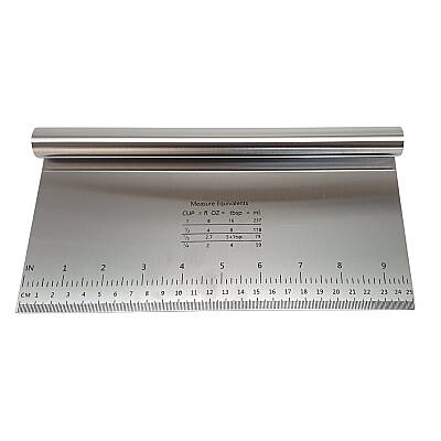Ölçülü Paslanmaz Çelik Hamur Kazıyıcı ve Kesici 25×12,5 cm - 1
