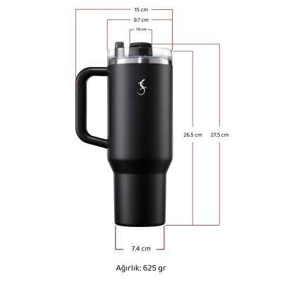 Lurch Big Cup 1.2 L Paslanmaz Çelik Termos Uzatılabilir Pipetli Çift Cidarlı Sızdırmaz - 13