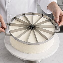 Paslanmaz Çelik Pasta Dilimleme Aparatı 28 cm 13 Dilim - 5