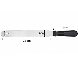 Pasta Paleti 304 Krom Düz Oval Uçlu Esnek 25 cm - Mutfakkitap (1)