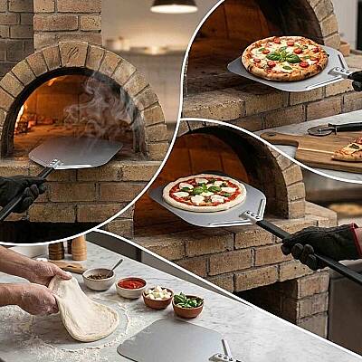  Alüminyum Düz Pizza Küreği (37x37x110 cm) - 3