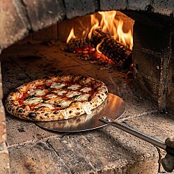 Paslanmaz Çelik Yuvarlak Pizza Çevirme Küreği (ø 24x120 cm) - 3