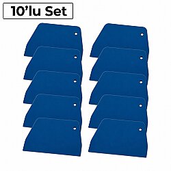 Dinc Kitchen Plastik Dikdörtgen Hamur Kazıyıcı Mavi 10'luSet - DincKitchen