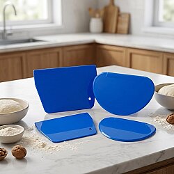 Dinc Kitchen Plastik Oval Hamur Kazıyıcı 4'lü Set - 3