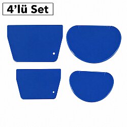 Dinc Kitchen Plastik Oval Hamur Kazıyıcı 4'lü Set - DincKitchen