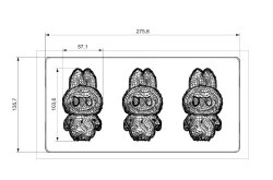 Polikarbon Çikolata Kalıbı 3D Labubu - 3