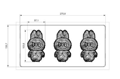 Polikarbon Çikolata Kalıbı 3D Labubu - 3