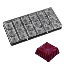 Polikarbon Çikolata Kalıbı Kare Tırtıklı - DK