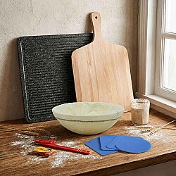 Profesyonel Ekmek Yapım Seti Full Paket 22 cm Yuvarlak Bezli Sepetli - 2