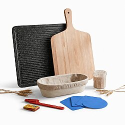 Profesyonel Ekmek Yapım Seti Full Paket 26 cm Oval Bezli Sepetli - 3