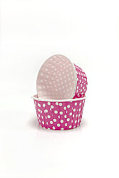 Roll-up Muffin Kek Kapsülü Pembe Puantiyeli Büyük Boy - ROLL-UP