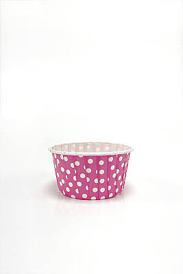 Roll-up Muffin Kek Kapsülü Pembe Puantiyeli Büyük Boy - 2