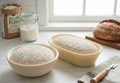 Bio-Composite Bread Proofing Basket Set - Pack of 12 (Olive Stone) - 4