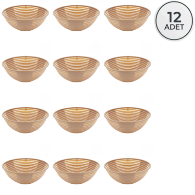 Round Bio-Composite Bread Proofing Basket Set - 12 Piece Pack - 1