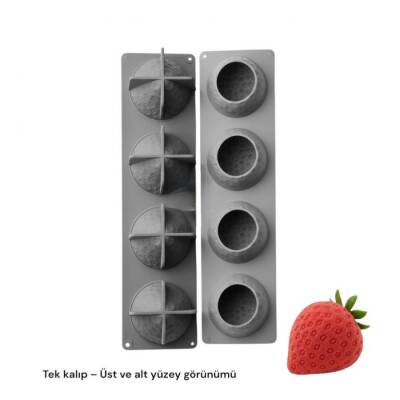 Silikon Pasta ve Kek Kalıbı - 3D Çilek Large - 1