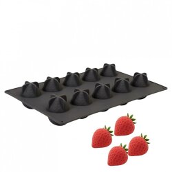 Silikon Pasta ve Kek Kalıbı - 3D Çilek Small - CESİL