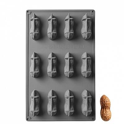 Silikon Pasta ve Kek Kalıbı - 12 Gözlü Yer Fıstığı 3D  - 1